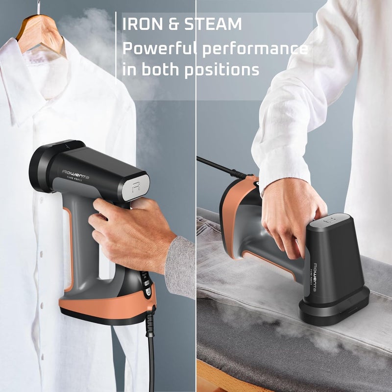 Rowenta Iron Steamer for Clothes, 3in1 Hand Held Steamers, Clothing Steamer, Ironing, Lint Remover, 7.1 Oz Tank, 1875 Watts, Auto-Off, Black & Copper, DR8855 - Image 2